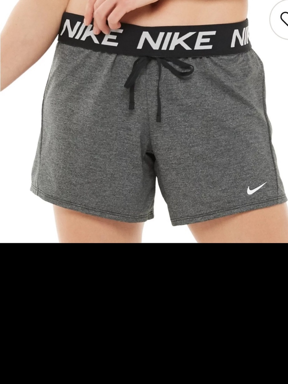 Nike Women's Charcoal Drifit Training Shorts, with POCKETS, size M